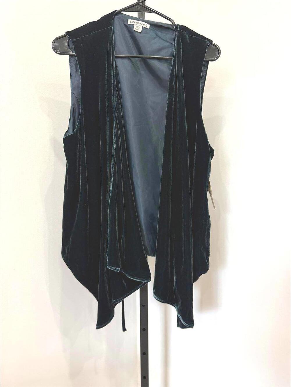 NWT Medium Coldwater Creek Waterfall Velvet Vest Medium